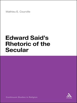 cover image of Edward Said's Rhetoric of the Secular